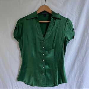 Express Silky Evergreen Blouse ~ Size XS